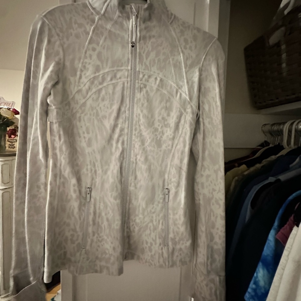 Lululemon White Leopard Print Jacket